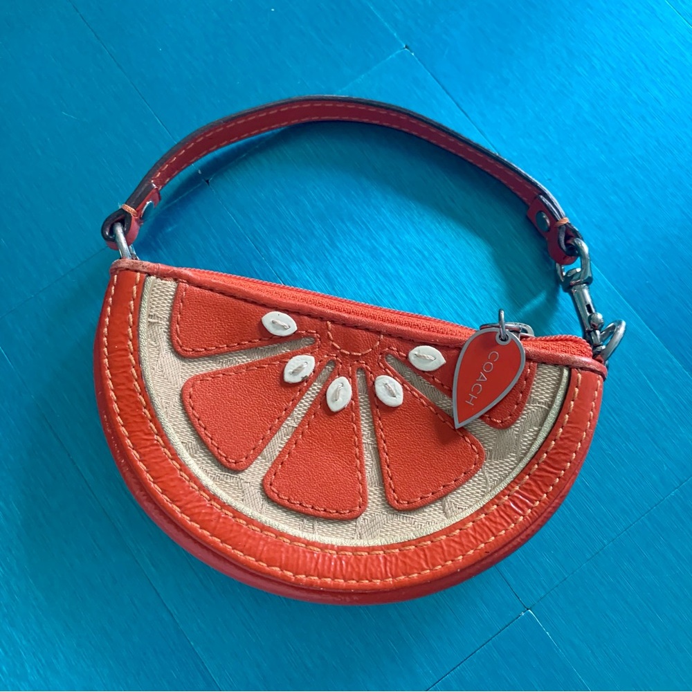 Vintage Coach Orange Citrus Slice Purse (RARE)